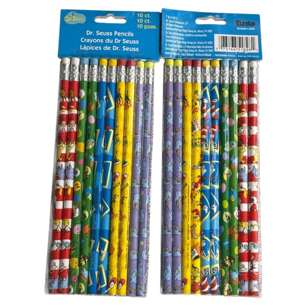 2 x Dr. Suess Enterprises 2012 Pencils ‎ New 10 Pencils each pack